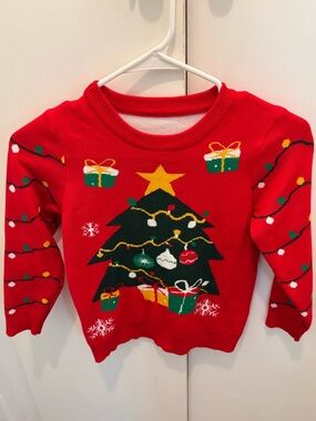 Red Christmas Tree Knit Sweater